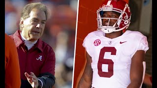 Nick Saban praises Trey Sanders 4th quarter and overtime performance vs Auburn  2021 Iron Bowl [upl. by Arlynne802]