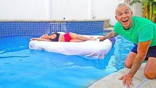 GIRLFRIEND WAKES UP IN SWIMMING POOL PRANK [upl. by Lled568]