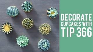 How to Decorate Cupcakes with Tip 366 – 8 WAYS [upl. by Gipsy210]