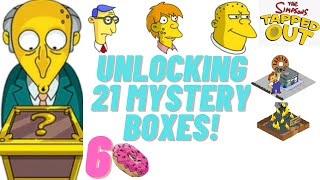 The Simpsons Tapped Out Unlocking 21 Normal 6 Donut Mystery Boxes amp Showing A 10 Free Donut Trick [upl. by Akinahs]