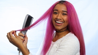 Straightening Curly Hair with a Brush  How to Straighten Hair with a Brush Tutorial [upl. by Rheta]