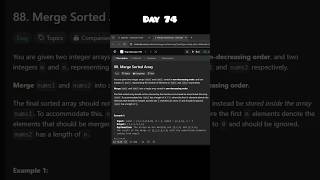 LeetCode 88  Merge Sorted Array javaprogramming 100daysofcoding [upl. by Ganny492]
