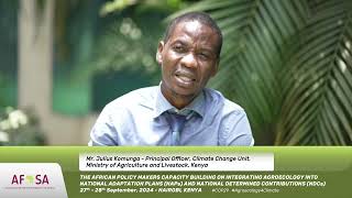 Julius Komunga  Principal Officer Climate Change Unit Ministry of AgricultureampLivestock Kenya [upl. by Studley]