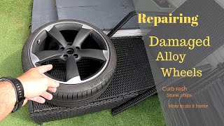 Refurbing curb rash and chipped alloy wheels at home DIY tutorial [upl. by Riabuz]