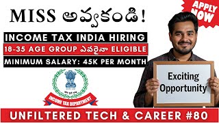 Income Tax India Recruitment 2024  Central Government Jobs  Any Degree  1835 Age Group Eligible🔥 [upl. by Nnahtur816]