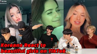 Koreans React to pretty and beautiful girls on TikTok compilation for the first time [upl. by Funda646]