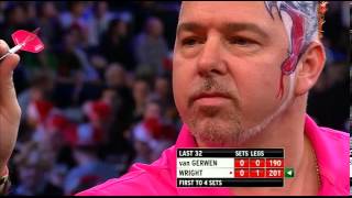 Van Gerwen v Wright  15  Round Two  World Darts Championship 2013 [upl. by Nilorac]