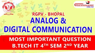 RGPV Analog amp Digital Communication Most Important Questions BTech IT 4th Sem 2nd Year [upl. by Felike]