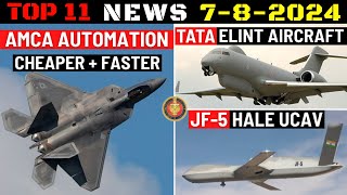 Indian Defence Updates  AMCA AutomationNew JF5 UCAVTata ELINT AircraftIsrael Offers Drone Dome [upl. by Atram]