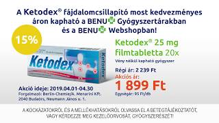 Ketodex 25 mg filmtabletta 20x akciósan a BENU Gyógyszertárban és Webshopban [upl. by Malloch]