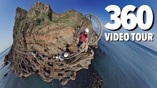 Gobbins CLIFF PATH 360 VR Video Tour  Insta360 OneX [upl. by Aniluap]