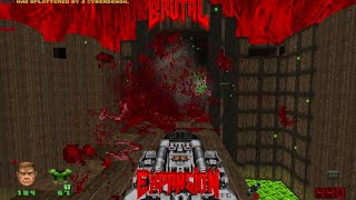 Brutal Doom v21141  Doom 2 The Way id Did Map26  Online Coop [upl. by Norvol]