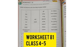 worksheet 81 class 45worksheetclass4class5manishakinraवर्कशीटवर्कबुकworkbookworkbookenglish [upl. by Nunciata904]