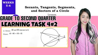 G10 THEOREM OF EXTERNAL DIVISION OF CHORDS Learning Task 4 No 2 Week 56 [upl. by Shandie244]