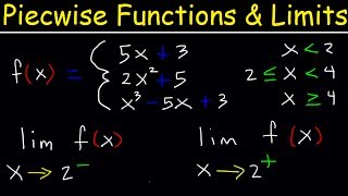 Piecewise Functions  Limits and Continuity  Calculus [upl. by Sissie]