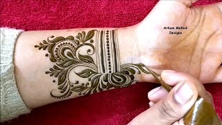 Beautiful and Stylish Mehndi Design for Hand  Arham Mehndi Designs [upl. by Grey390]