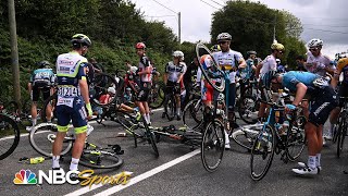 2021 Tour de France crash compilation  Cycling on NBC Sports [upl. by Dotson726]