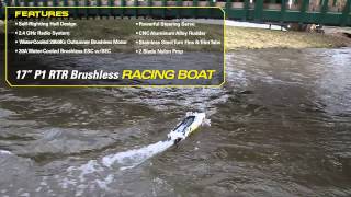 River Riot  Barbwire 17in Brushless Electric RC Boat  Atomik RC [upl. by Bailie723]