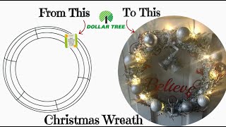 Dollar Tree DIY Light Up Xmas Deer Wreath From Scratch [upl. by Nimzay439]