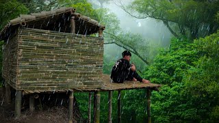 2 HARI CAMPING HUJAN DERAS MEMBUAT SHELTER CANTIK BERPETUALANG amp BERBURU IKAN DI HUTAN [upl. by Haya]