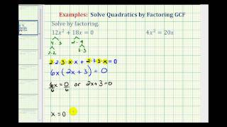 Ex 2 Factor and Solve a Quadratic Equation  GCF [upl. by Nicola]