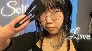 ASMR Tracing your face with a Hair Clip  Complimenting you❤️ real camera touching [upl. by Nosiram23]