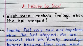 What were Lenchos feelings when the hail stopped A Letter to God  NotesLibrary [upl. by Kelwen812]