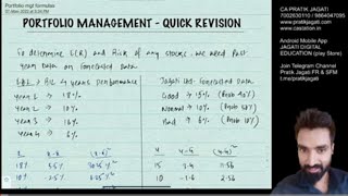 Portfolio Management Quick Revision in JUST 14 MINS  Last day Revision  CA Final SFM [upl. by Magill]