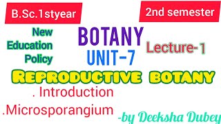 Microsporangium unit7 BSc 1st year 2nd semester Botany reproductive botanyNew Education policy [upl. by Garcon216]