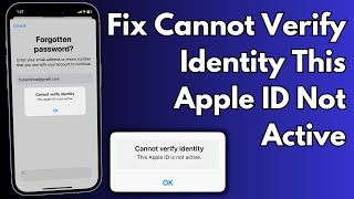 quotHow to Fix quot iPhone Verification Failed This Apple ID is not active  2024 [upl. by Gainer991]