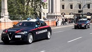 NEW X2 Alfa romeo Giulia Carabinieri Radiomobile in sirena2x Military Police Responding [upl. by Suoirrad]