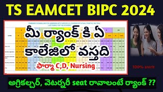 ts eamcet 2024 bipc rank vs seatts eamcet Bipc 2024 [upl. by Khoury690]