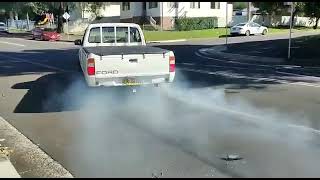 V8 Swapped Ford Courier Burnout [upl. by Havard]