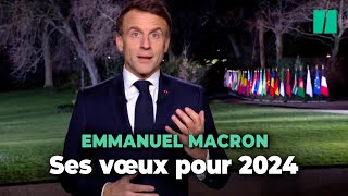 Pour ses vœux 2024 Emmanuel Macron brandit « l’action » pour masquer ses difficultés [upl. by Ateiluj]