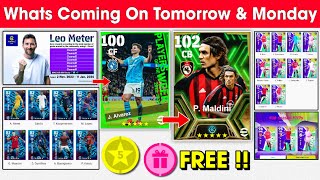 What Is Coming On Tomorrow amp Next Monday In eFootball 2024 Mobile  Free Coins amp Upcoming Potw 🤩🔔 [upl. by Oile]