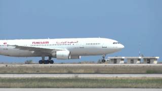 Airbus A300600R Tunisair take off [upl. by Olleina]