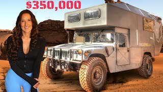 Am I MOVING into a 350000 HUMVEE TRUCK CAMPER Full Tour Living in a 4x4 Off Road HUMMER [upl. by Ambros]