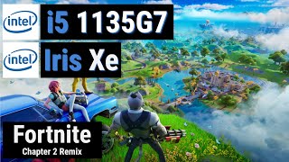 Core i5 1135G7  Iris Xe 12GB vs FORTNITE [upl. by Damour]