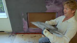 Stucco finish over an interior fireplace [upl. by Hippel]