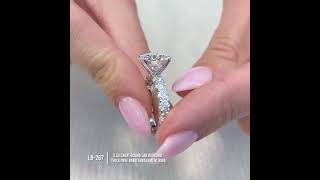 353 carat Round Lab Diamond UShape Band Ring [upl. by Annaid]