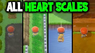 ALL HEART SCALE LOCATIONS ON POKEMON BRILLIANT DIAMOND AND SHINING PEARL [upl. by Kcin]