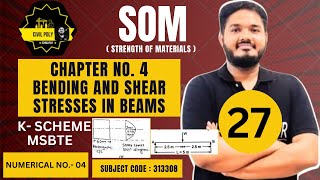 CH4 BENDING AND SHEAR STRESSES IN BEAM CALCULATE SHEAR STRESS STRENGTH OF MATERIALS  SOM313308 [upl. by Jolie]