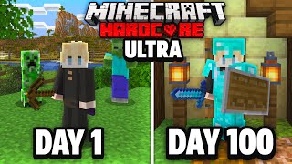 I Survived 100 Days in ULTRA HARDCORE Minecraft [upl. by Allesor]