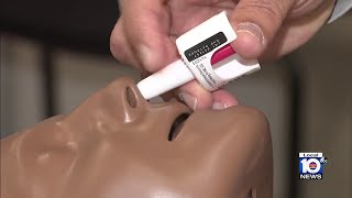 MiamiDade Fire Rescue shows how to administer Narcan for drug overdose victims [upl. by Wyler177]