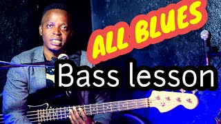 How to play All blues on bass  Miles Davis  Beginners lesson by Gilberto  Paul chambers [upl. by Wiltz]