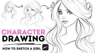 How to DRAW Characters in PROCREATE ✍️ [upl. by Wileen899]