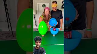 GIANT surprise eggs challenge BLINDFOLDED win prize 100 or coca cola [upl. by Sandie]