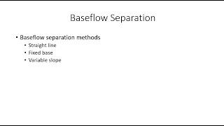 Baseflow Separation Methods [upl. by Mauve]