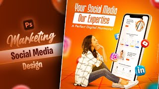 Digital Marketing Agency Social Media Post Design in Photoshop [upl. by Megen]