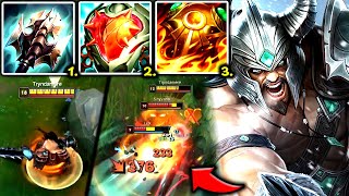 TRYNDAMERE TOP BUT I HAVE 65K HP AND CRIT 500 DMG 🤣  S14 Tryndamere TOP Gameplay Guide [upl. by Einttirb730]